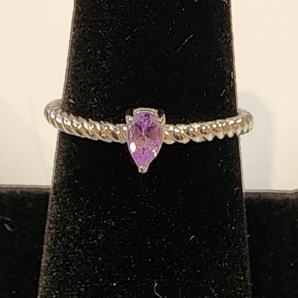 Sterling Silver Size 8 Ring With Amethyst NWOT